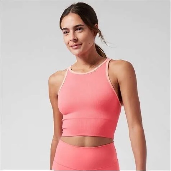 Athleta Tops - Athleta Pink Aurora High Neck Crop Tank size Medium NWT